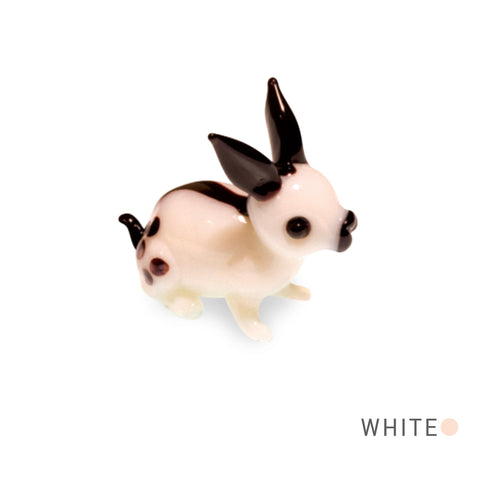 Bit the Black and White Rabbit (in Tynies Collector's Frame) miniature glass figurines