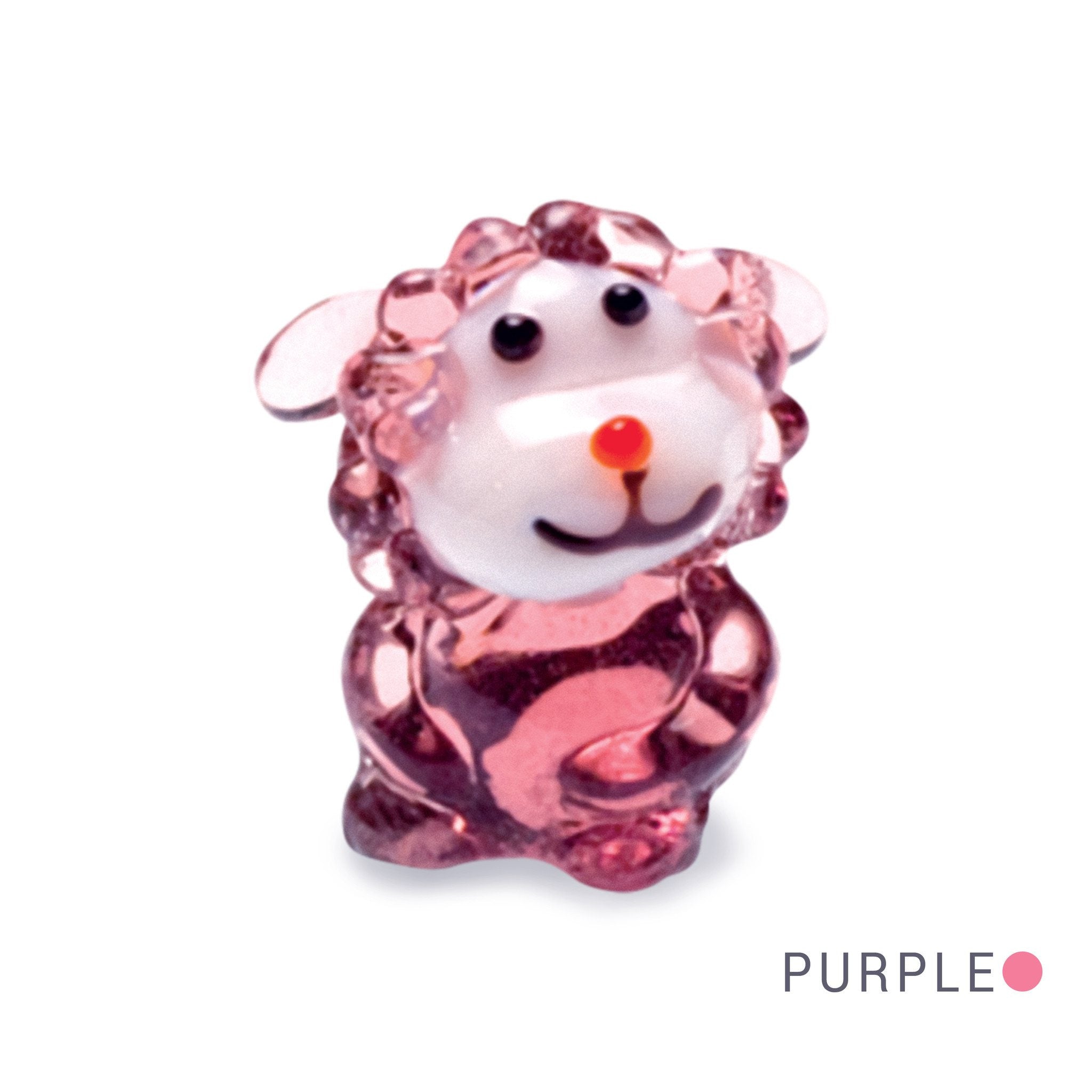 Bow the Sheep Collectible Miniature Glass Figurine in Tynies Collector's Frame