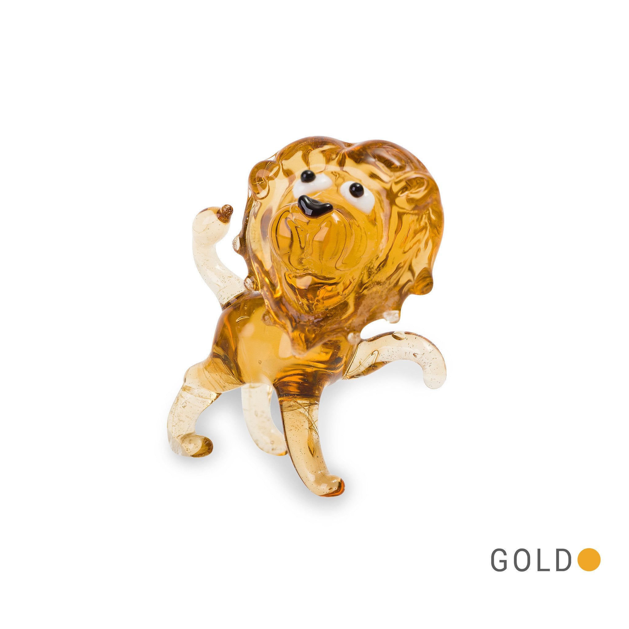 LUCA the lion Collectible Miniature Glass Figurine in Tynies Collector's Frame