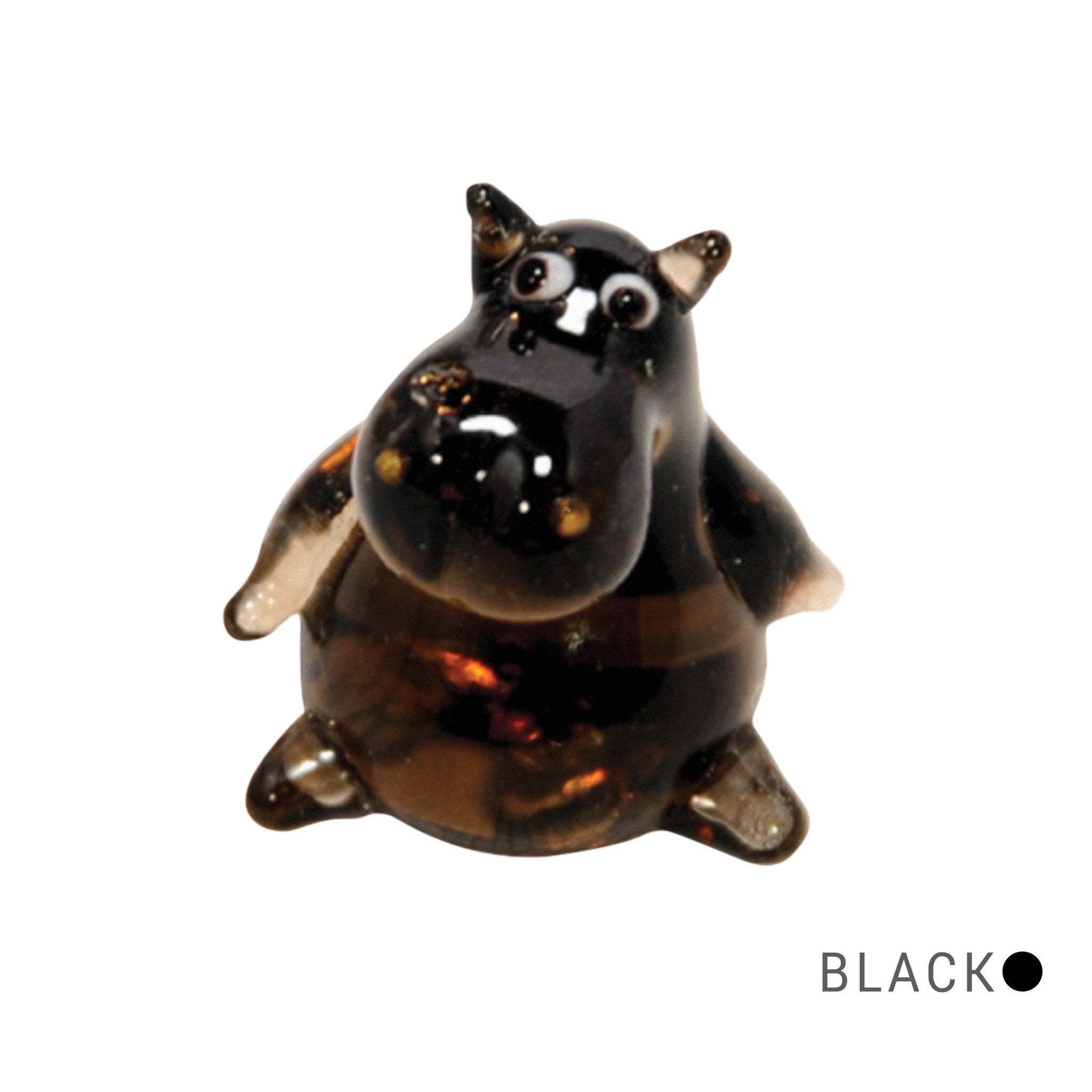 Moly the Hippo Collectible Miniature Glass Figurine in Tynies Collector's Frame