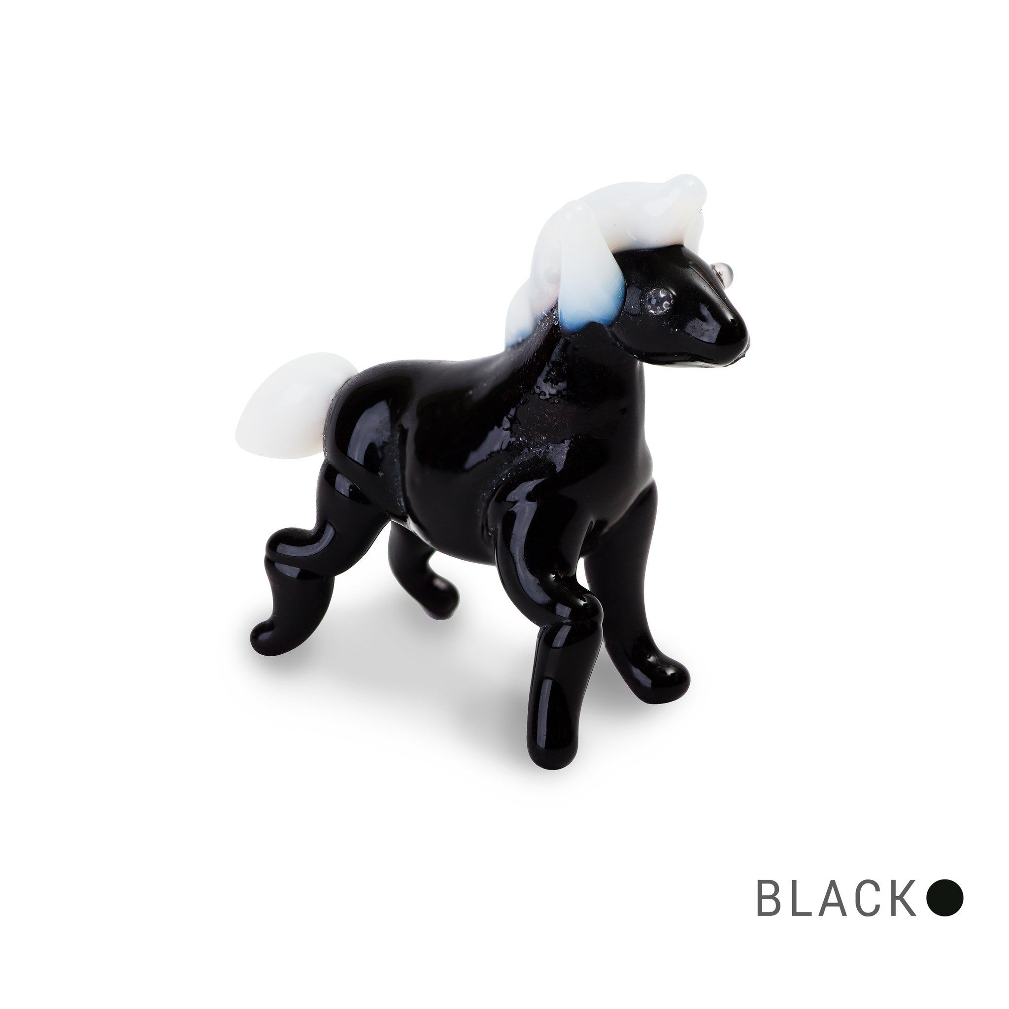 NAY the horse Collectible Miniature Glass Figurine in Tynies Collector's Frame