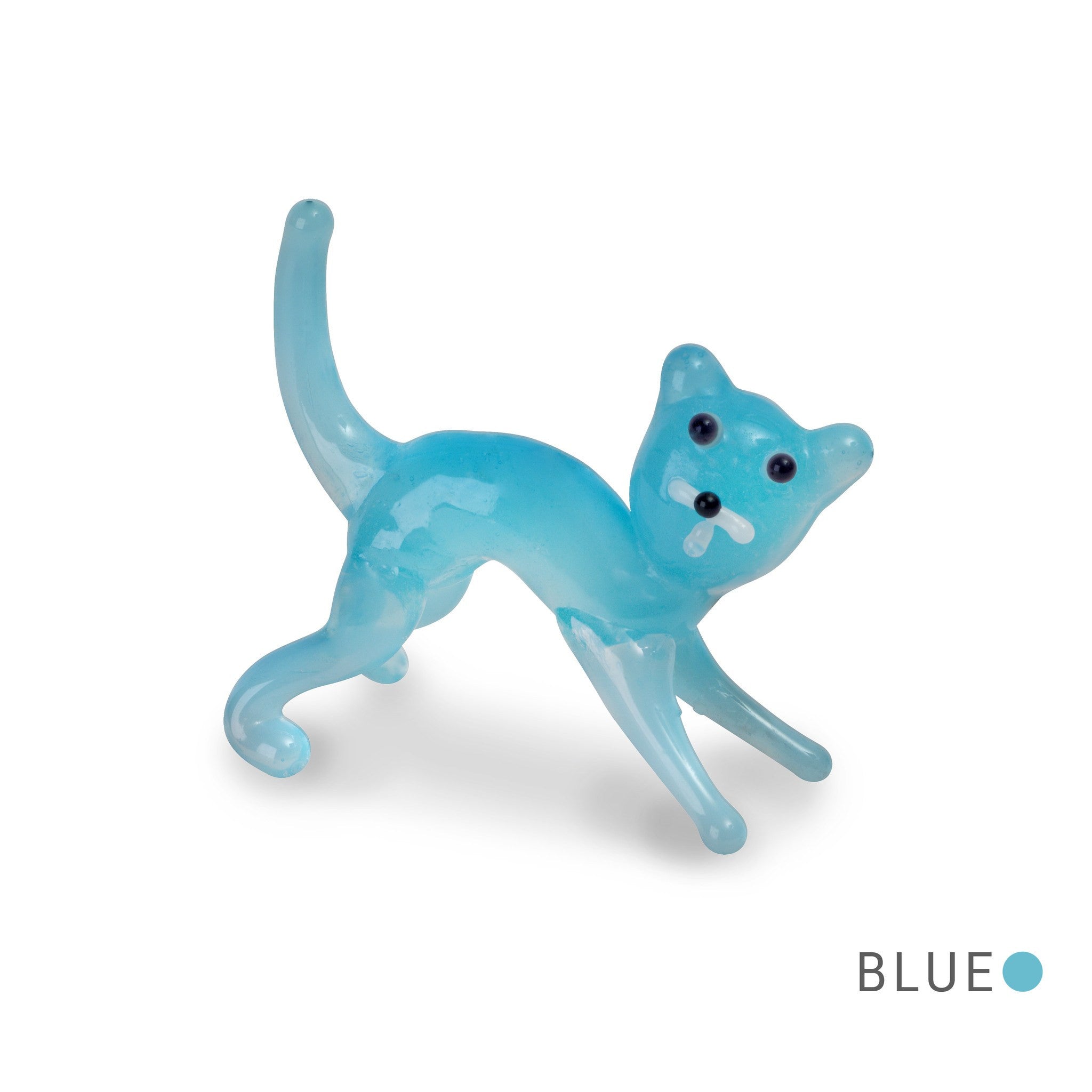 NIP the perky cat Collectible Miniature Glass Figurine in Tynies Collector's Frame
