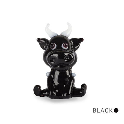 Bit the Black and White Rabbit Collectible Miniature Glass Figurine in Tynies Collector's Frame
