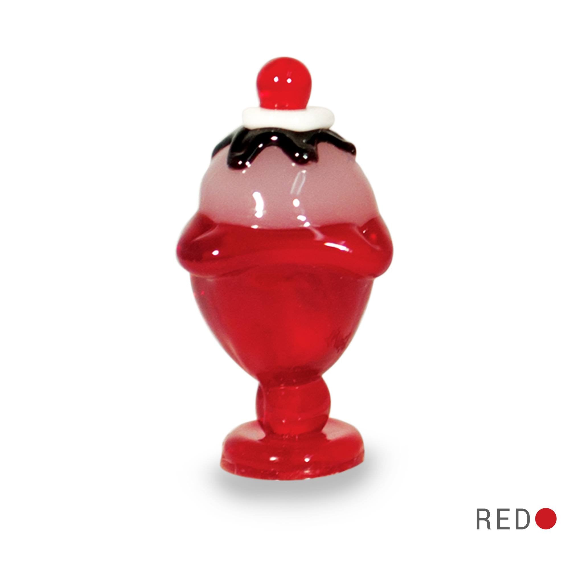 Tito the Chocolate Sundae Collectible Miniature Glass Figurine in Tynies Collector's Frame
