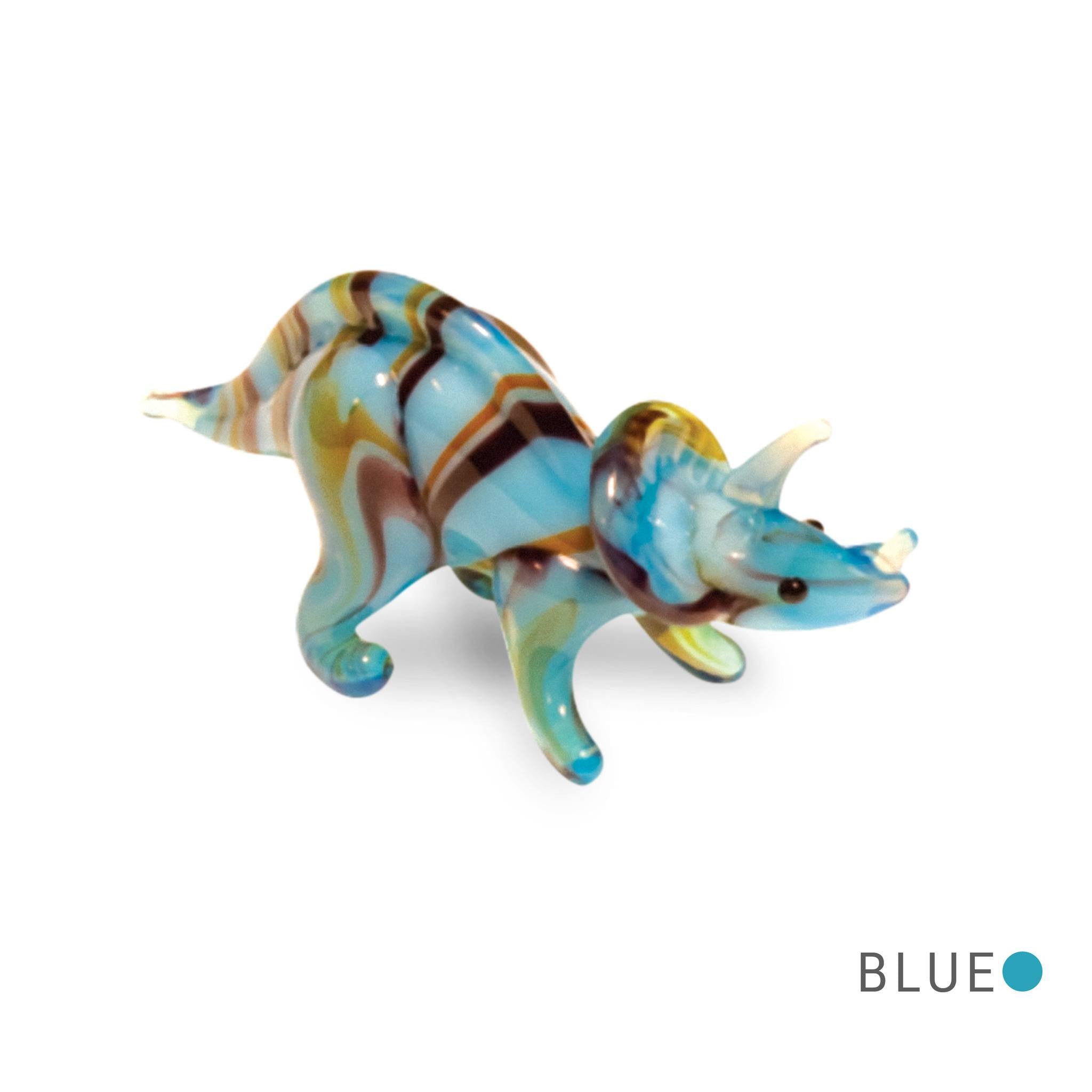 Tuf the Triceratops Collectible Miniature Glass Figurine in Tynies Collector's Frame