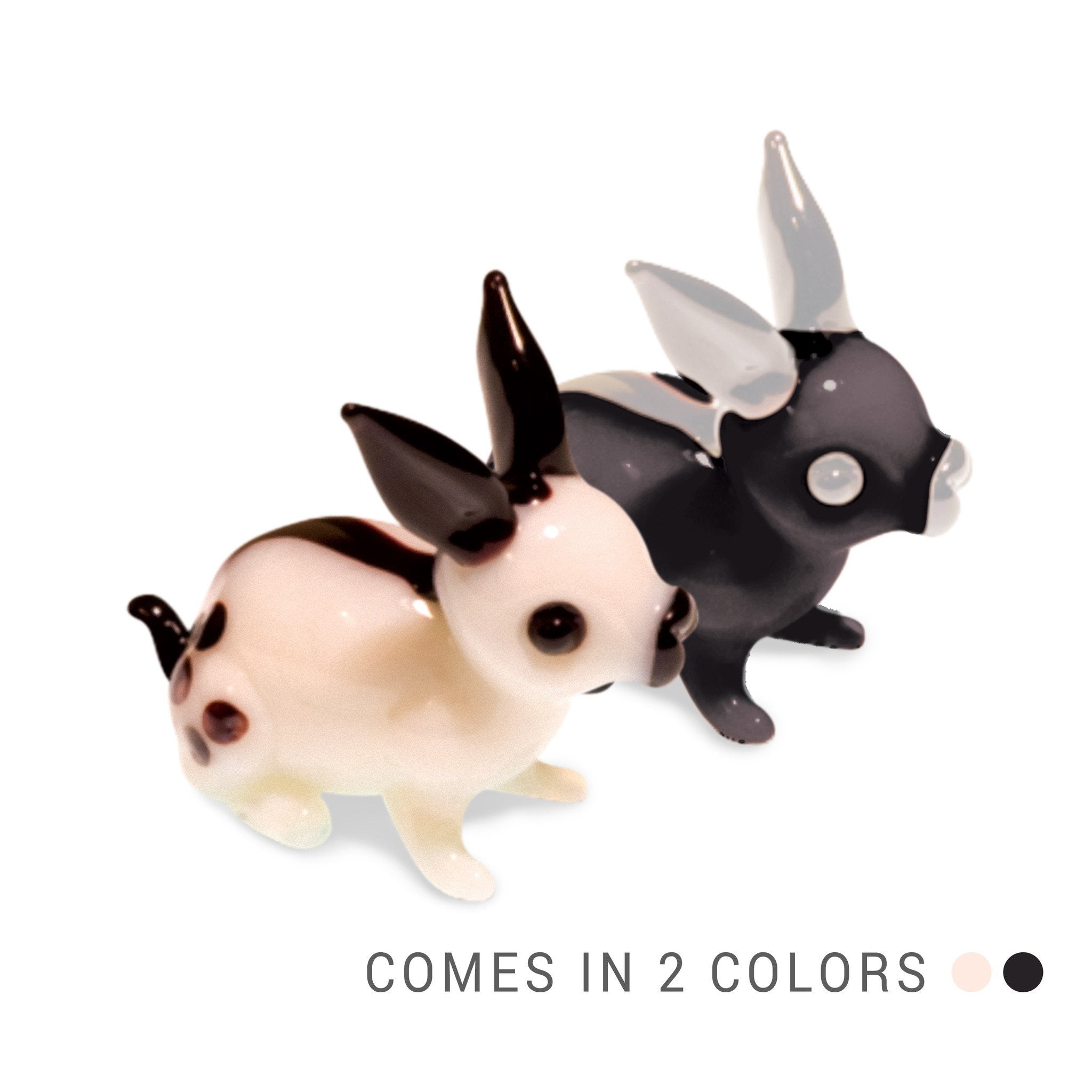 Bit the Black and White Rabbit (in Tynies Collector's Frame) miniature glass figurines