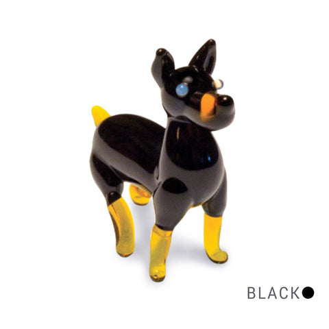 Dob the Doberman Dog (in Tynies Collector's Frame) Miniature glass figurines 