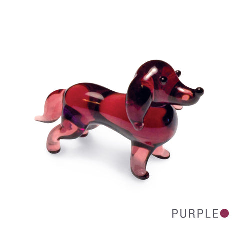 Doc the Dachshund Dog (in Tynies Collector's Frame) Miniature glass figurines 
