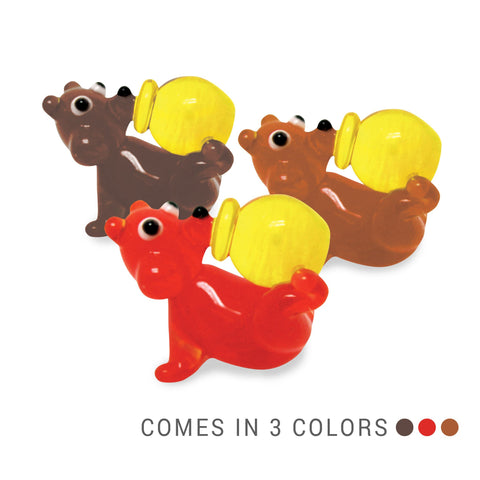Huni the Bear with Pot (in Tynies Collector's Frame) Miniature glass figurines 