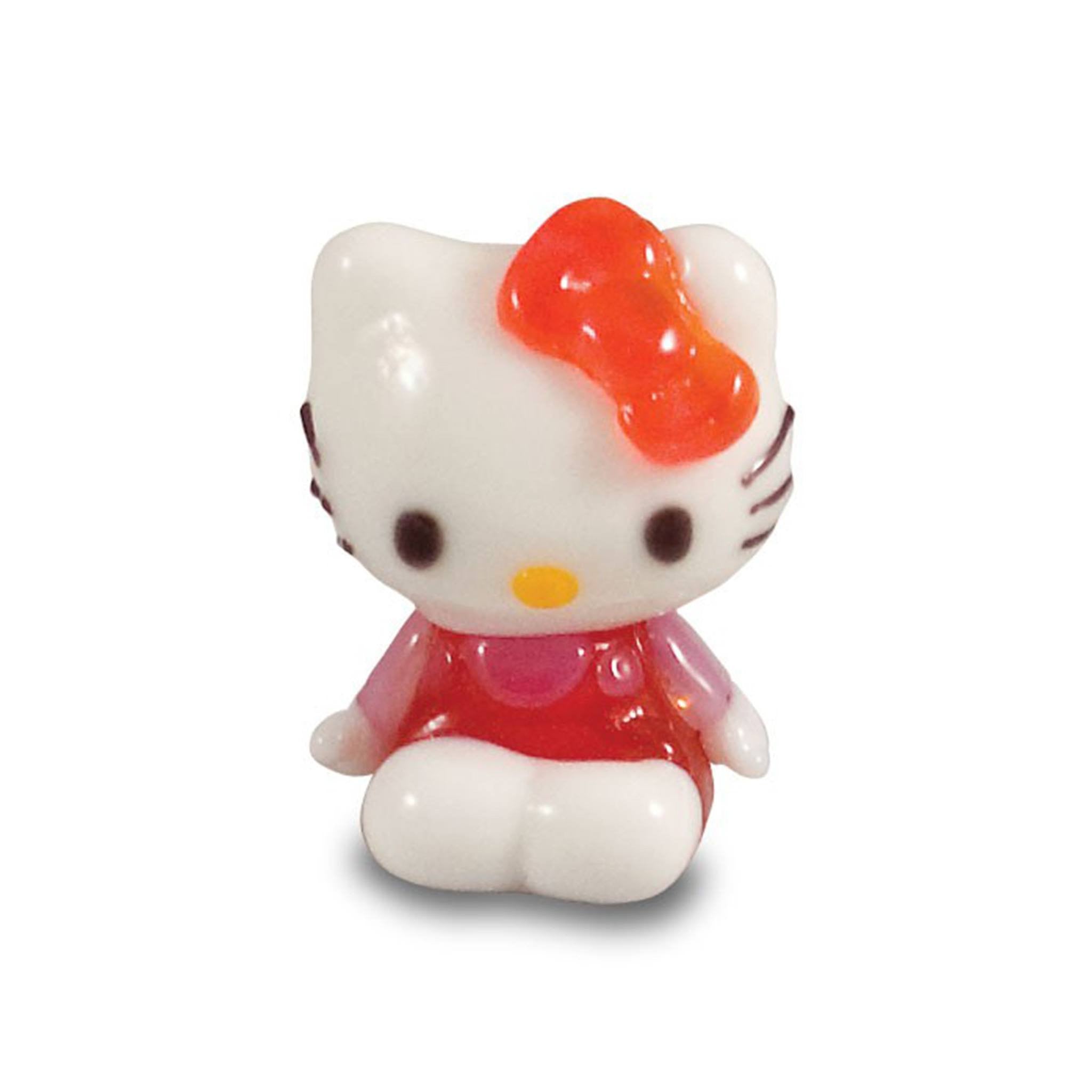 hello kitty in red dress Hello Kitty Standing In Red Dress Holding Puppet Bear Sticker