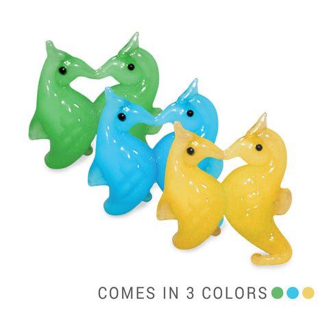 Pat & Tad the Sea Horses (in Tynies Collector's Frame) Miniature glass figurines 