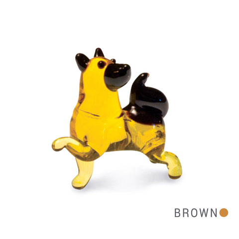 Kit the Akita Dog Collectible Miniature Glass Figurine in Tynies Collector's Frame