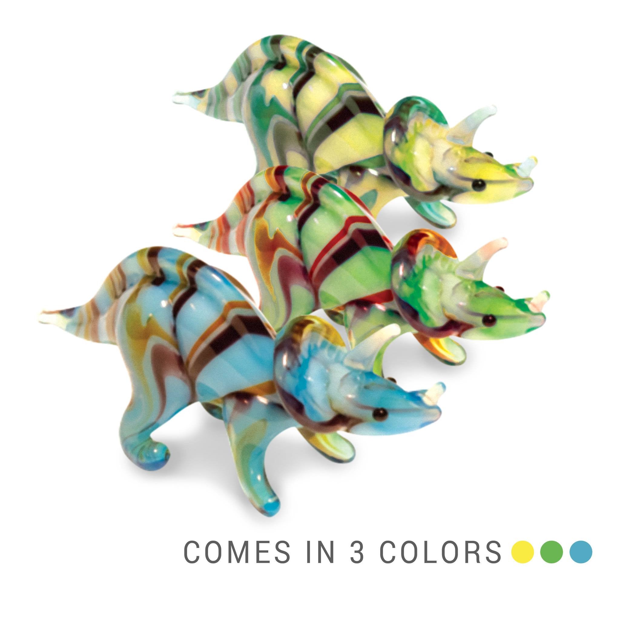 Tuf the Triceratops (in Tynies Collector's Frame) Miniature glass figurines 